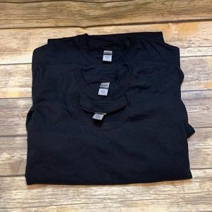 Lot Of 3 XL Gildan Plain Black T-shirts